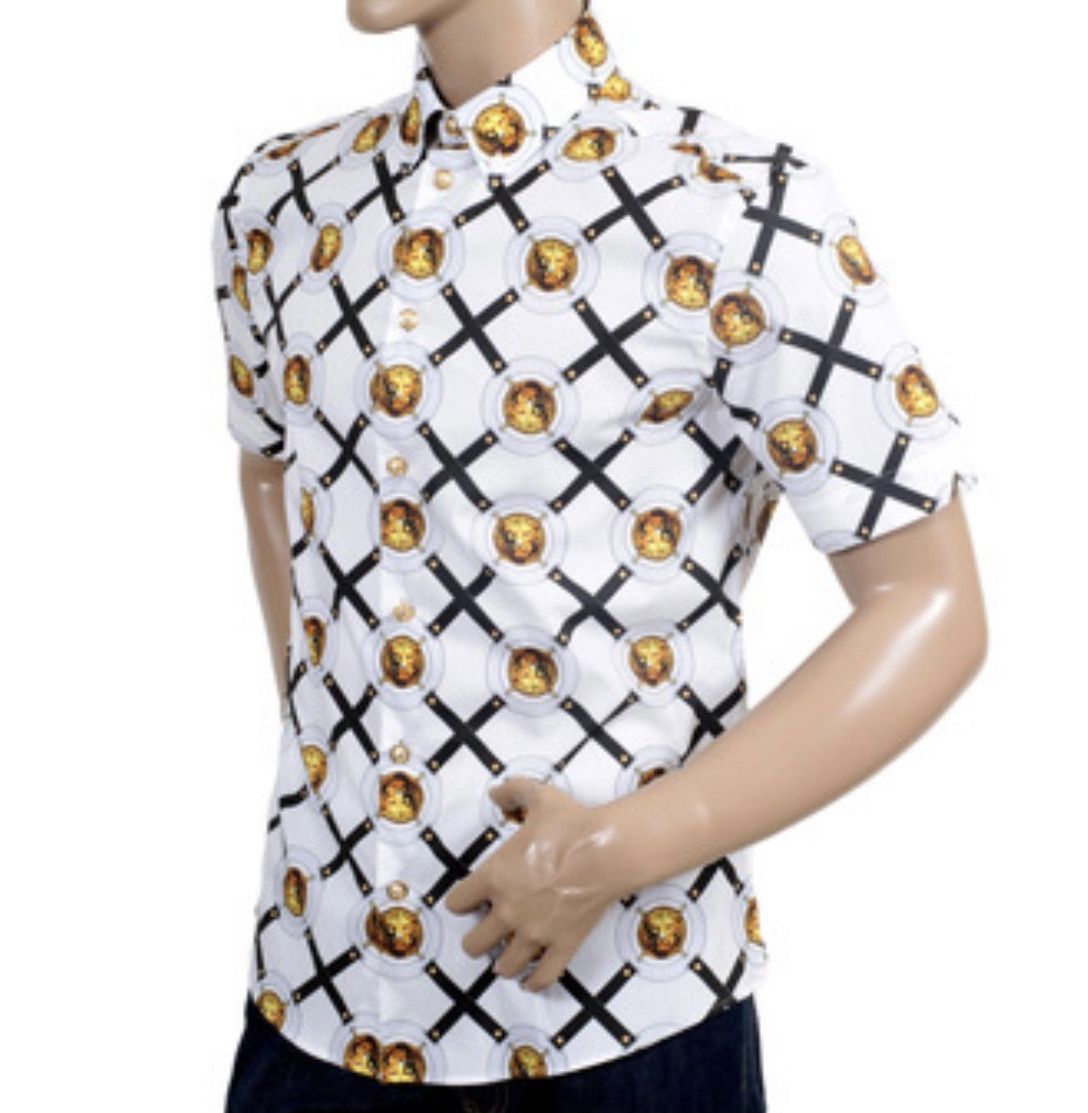 Versus Versace Vintage Versus Versace Lion Head Belt Full Print Shirt Size US M / EU 48-50 / 2 - 2 Thumbnail