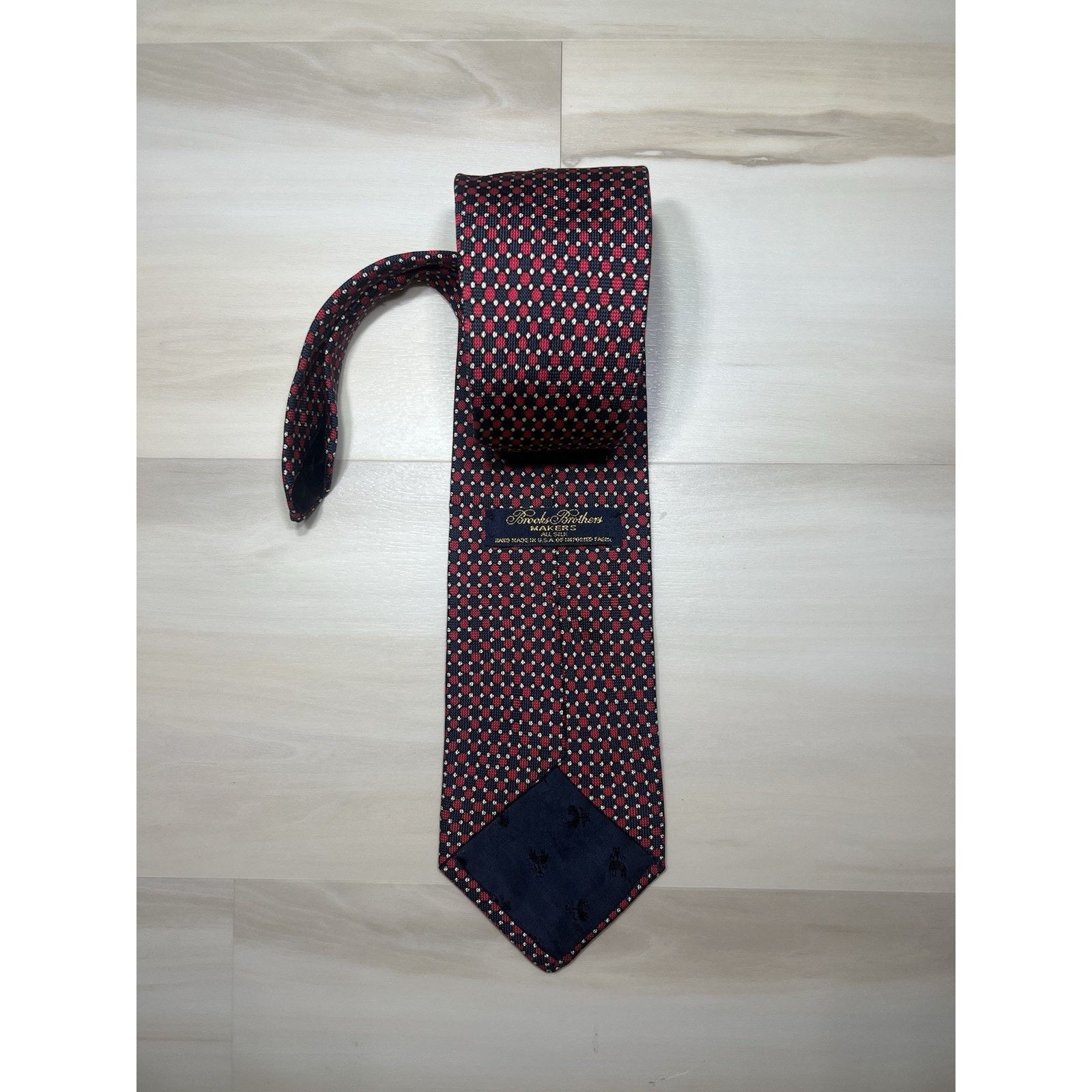 Brooks Brothers Brooks Brothers Makers All Silk NeckTie Geometric Dots Red Size ONE SIZE - 2 Thumbnail