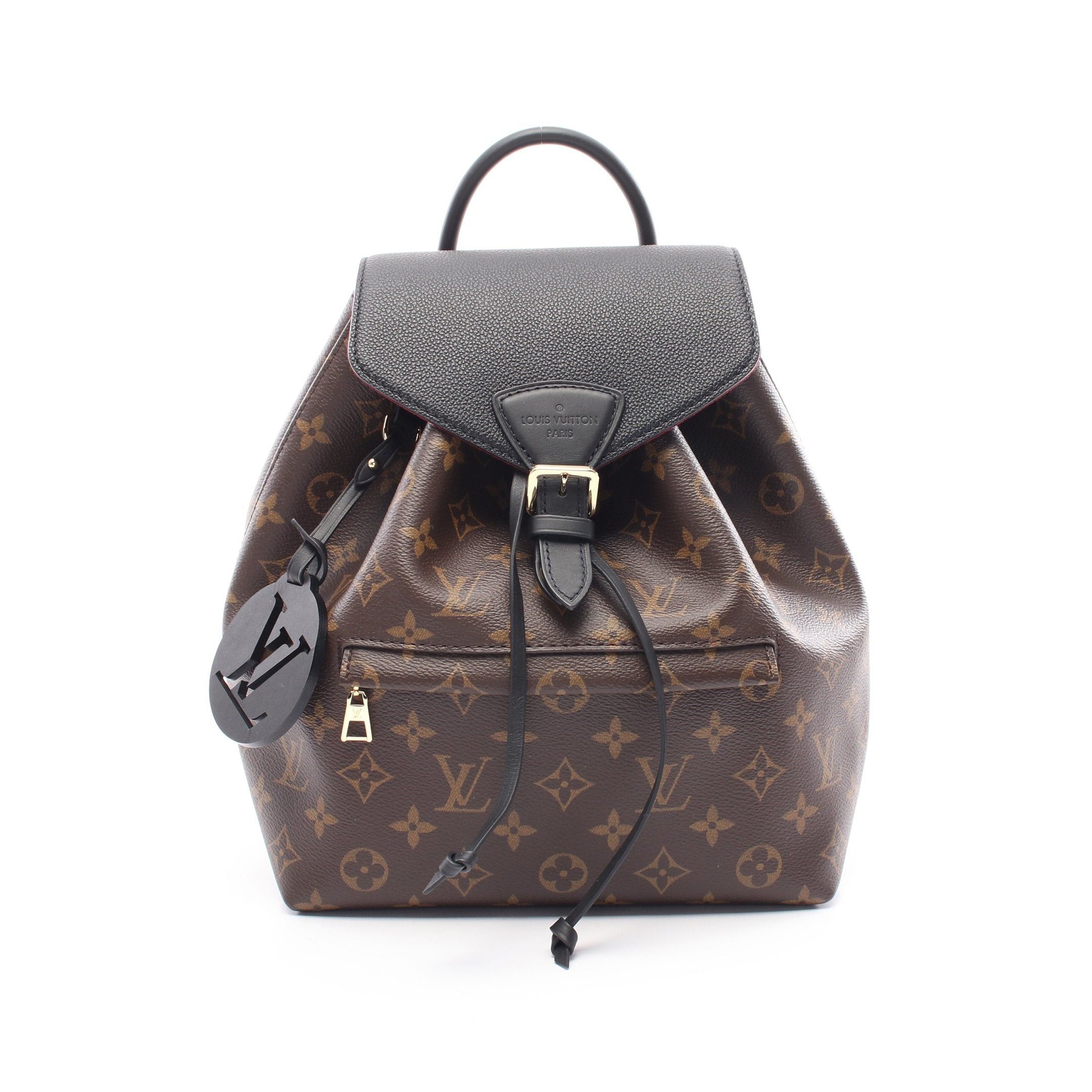 Louis Vuitton Louis Vuitton Montsouris Nm Pm Monogram Backpack Rucksack Leather Brown Black Size ONE SIZE - 1 Thumbnail