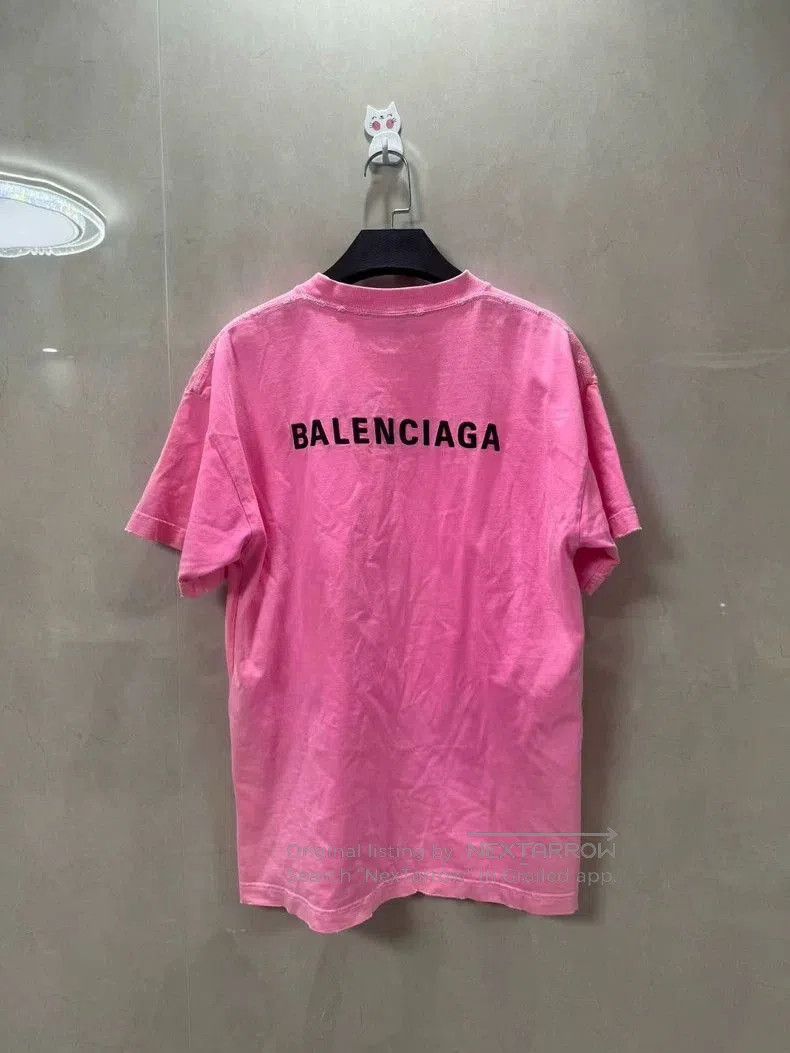 Balenciaga Balenciaga Washed Pink Distressed Letter Tee. Size US S / EU 44-46 / 1 - 2 Thumbnail