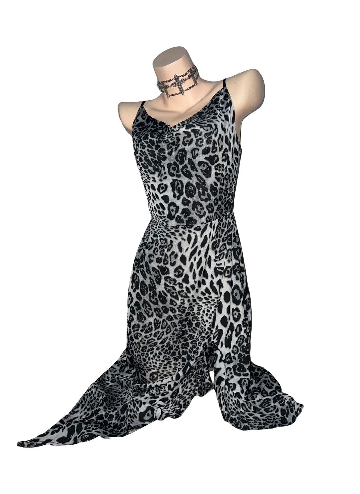 Vintage Vintage Leopard asymmetric mini dress 🐆🧝🏻‍♀️ Size S / US 4 / IT 40 - 3 Thumbnail