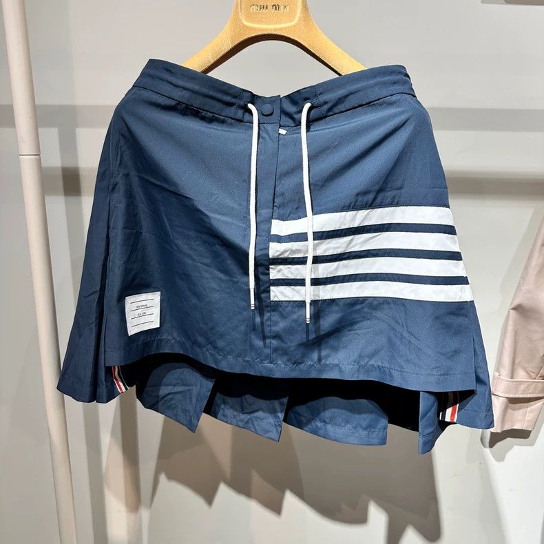 Thom browne Dark blue nylon deconstructed skirt 2504-Nextar