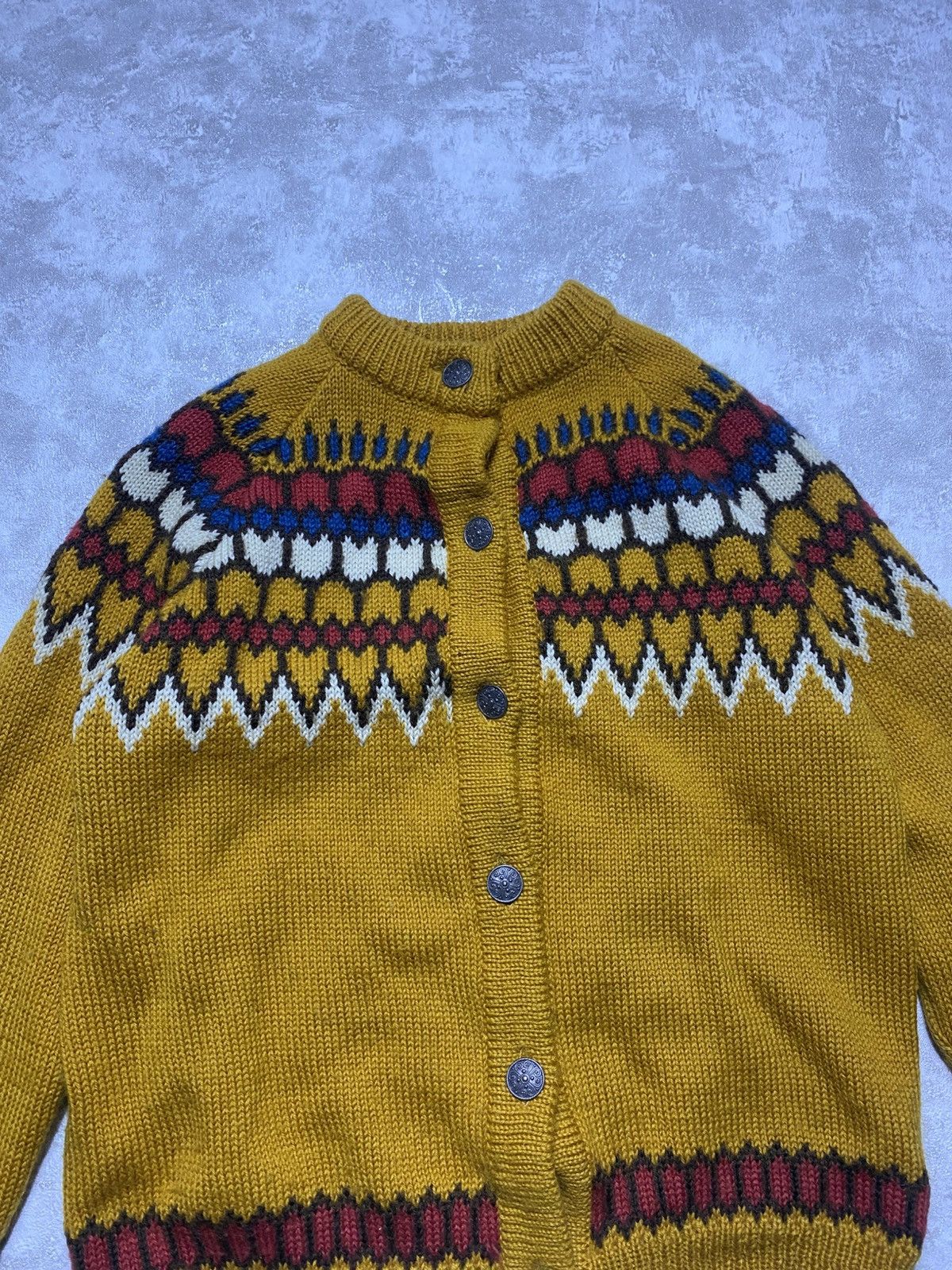 Dale Of Norway Dale of Norway Vintage Mustard Fair Isle Wool Cardigan Size US S / EU 44-46 / 1 - 3 Thumbnail