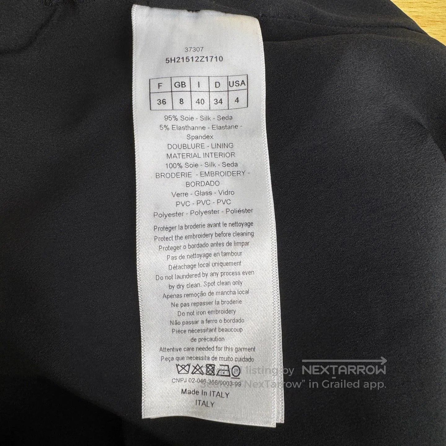 Dior black short-sleeve shirt with embroidered collar. Size US S / EU 44-46 / 1 - 4 Thumbnail