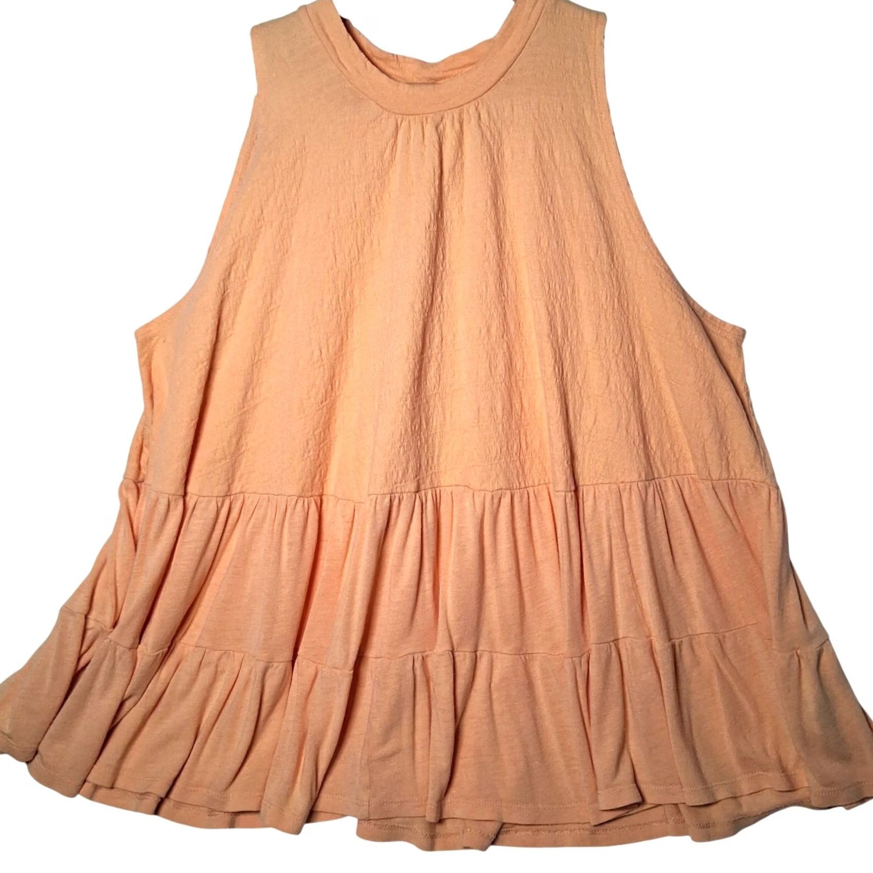 Free People Free People Tunic Tank Top Open Tie Back Tiered Orange Small Sleeveless Casual Bohemian Womens Size S / US 4 / IT 40 - 2 Thumbnail