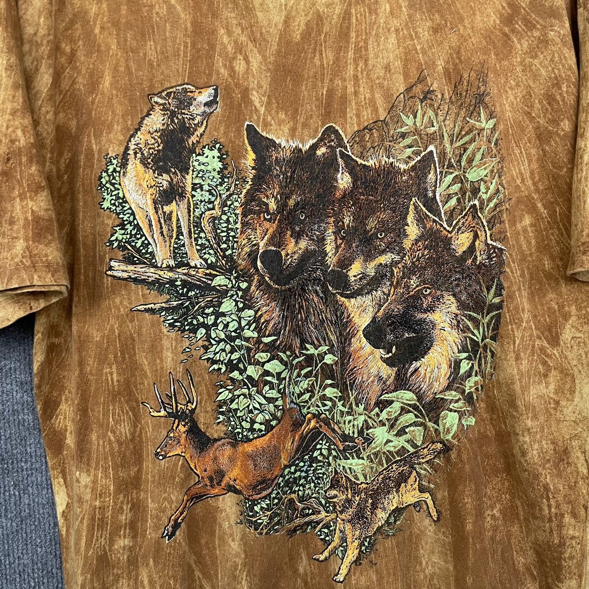 Habitat × Vintage 1990s Ragtops Wolves Habitat Tie Dye T Shirt Size US L / EU 52-54 / 3 - 2 Thumbnail