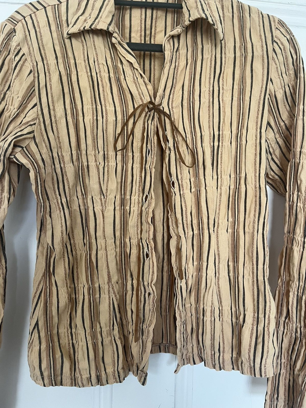 Japanese Brand Vintage Striped Blouse Size S / US 4 / IT 40 - 2 Thumbnail