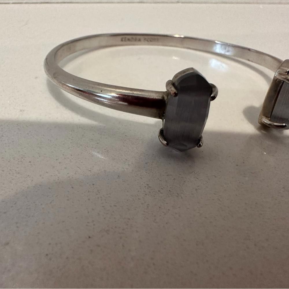 Kendra Scott Kendra Scott Edie Silver Slate Cat’s Eye Stone Cuff Bracelet Size ONE SIZE - 4 Thumbnail