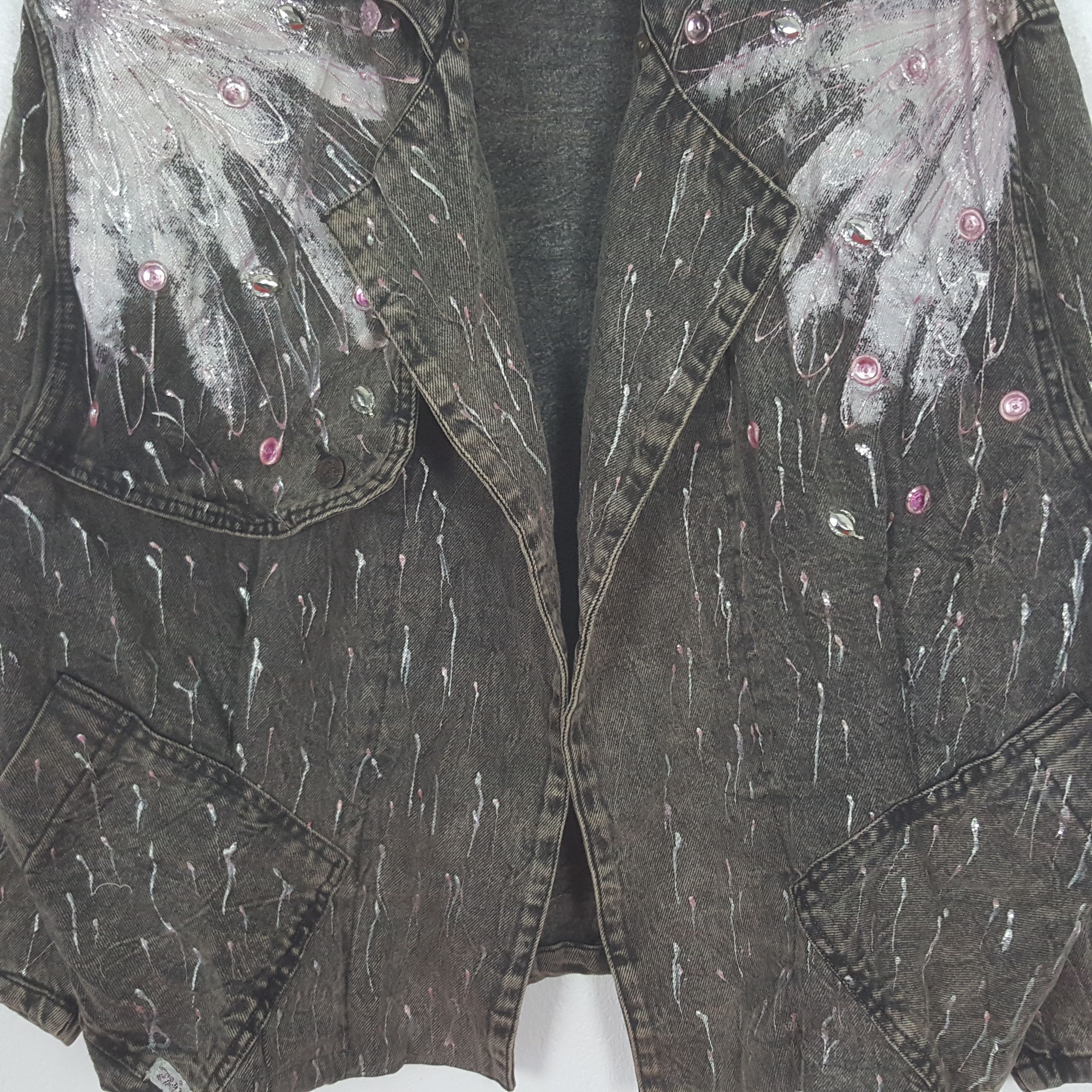 Nina Ricci VIntage Nina Ricci Art Avant Garde Denim Jacket C310N16 Size L / US 10 / IT 46 - 4 Thumbnail