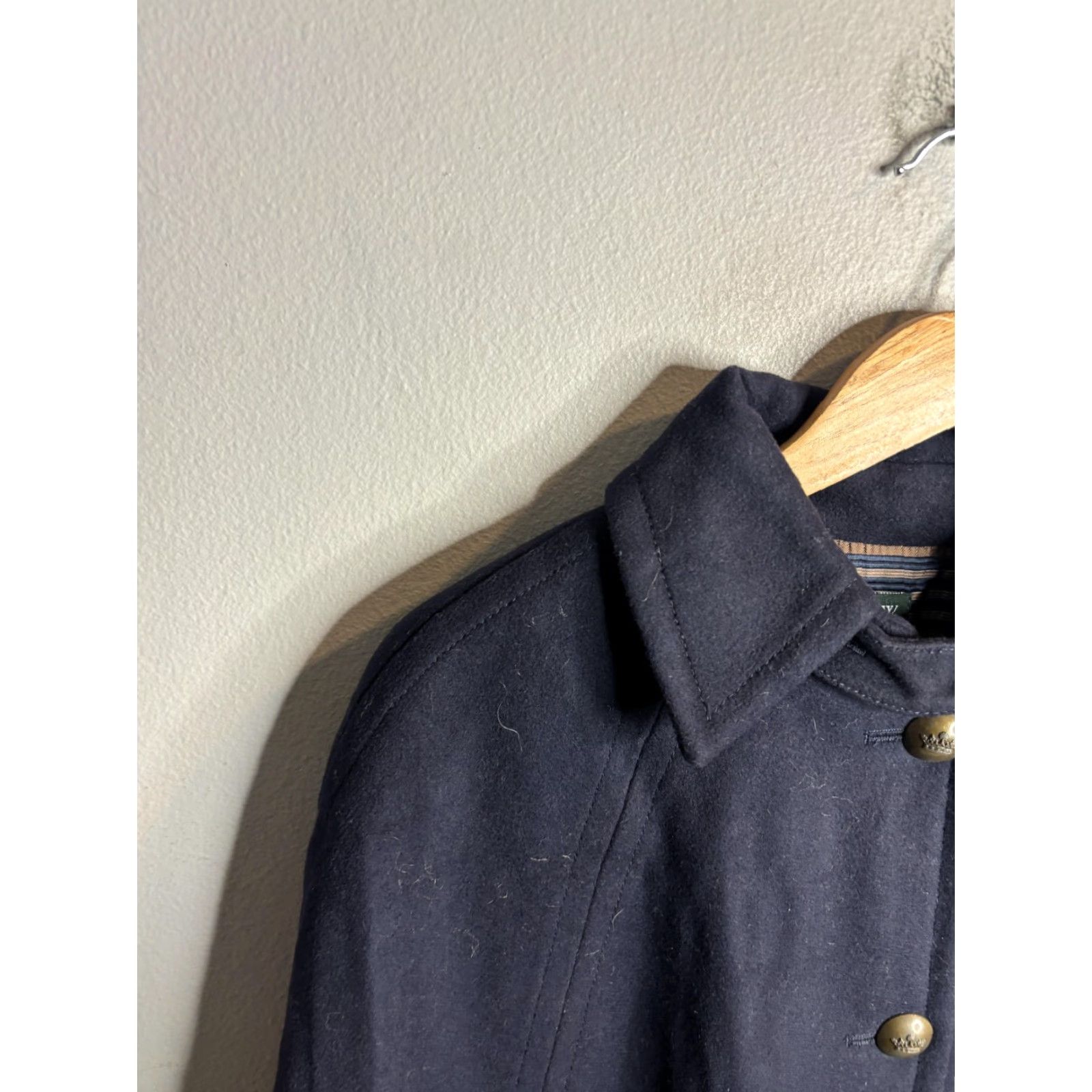 J.Crew J.Crew Cape Coat Womens M Blue Wool Button Front Collared Lined Pockets Jacket/Coat Mid-Length Sleeveless Vintage No Size M / US 6-8 / IT 42-44 - 2 Thumbnail