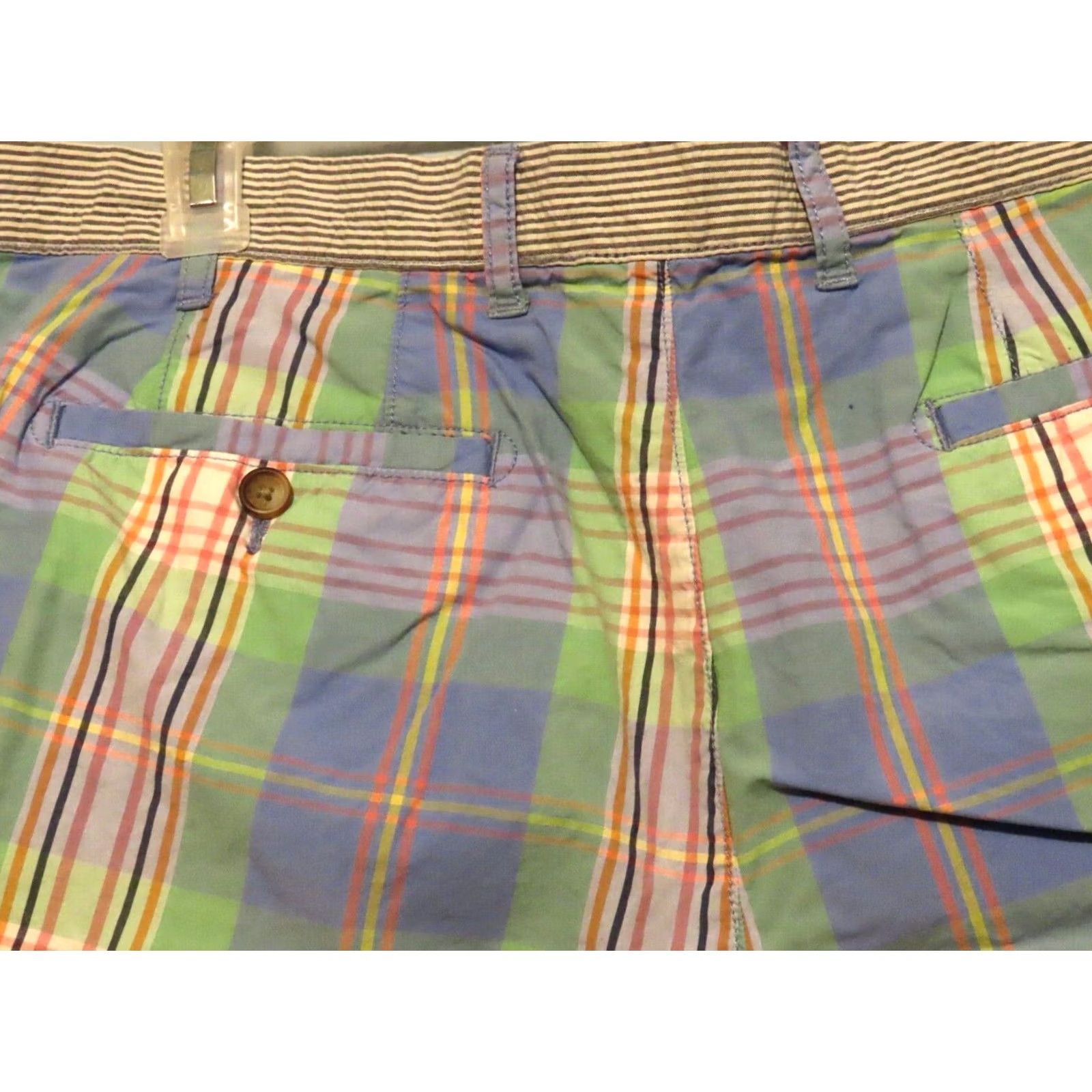 Tommy Hilfiger Tommy Hilfiger Men Short Pants Multicolor Casual Plaid Button Pocket Cotton Regular 38 Chino Breathable Lightweight Spring Summer 38 in Mens Size US 38 / EU 54 - 6 Thumbnail