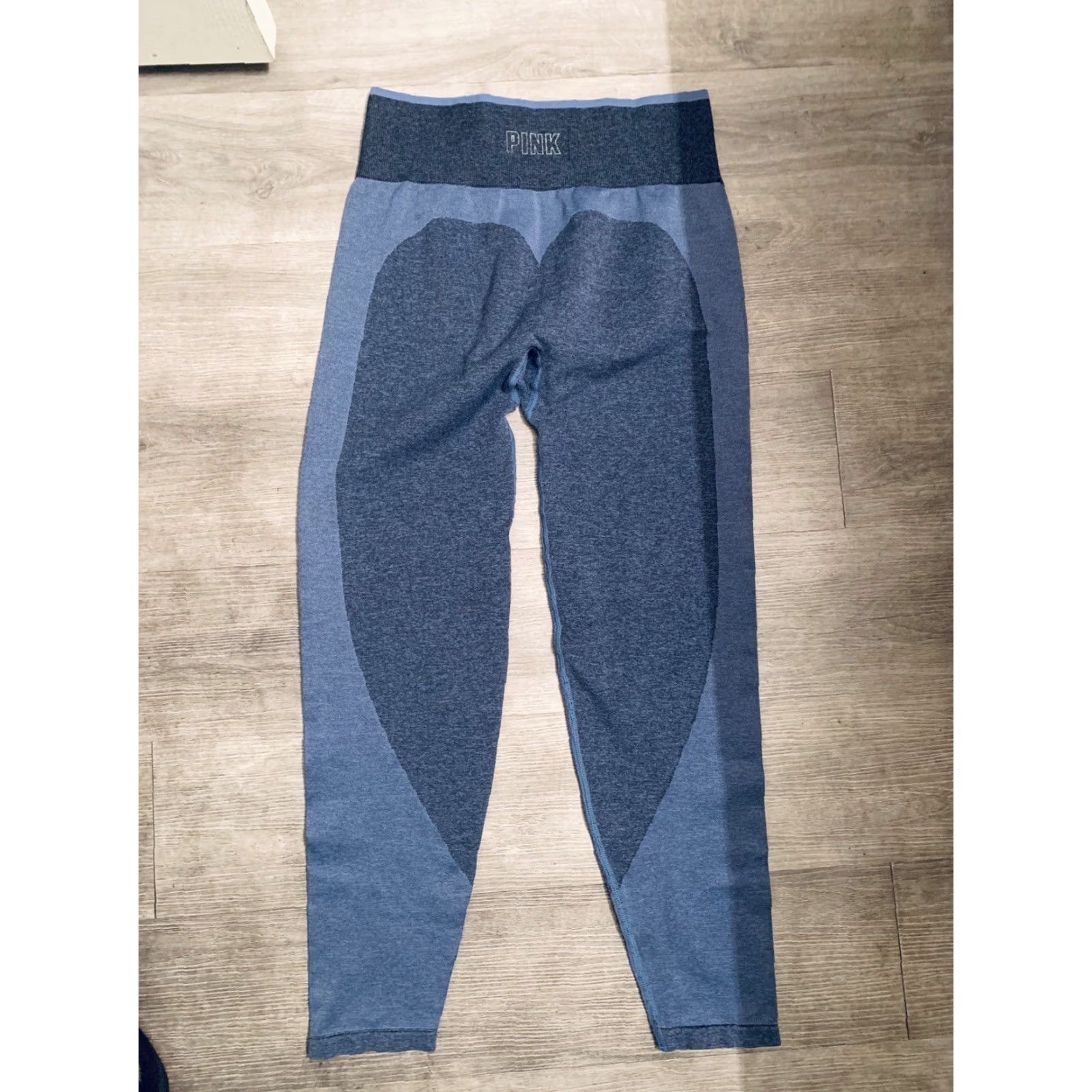 Victoria's Secret VINTAGE Victoria's Secret "PINK" Blue Leggings Women Yoga Pants Seamless Comfort Compression Elastic Waist L Blue Activewear Womens Size 36" / US 14 / IT 50 - 3 Thumbnail