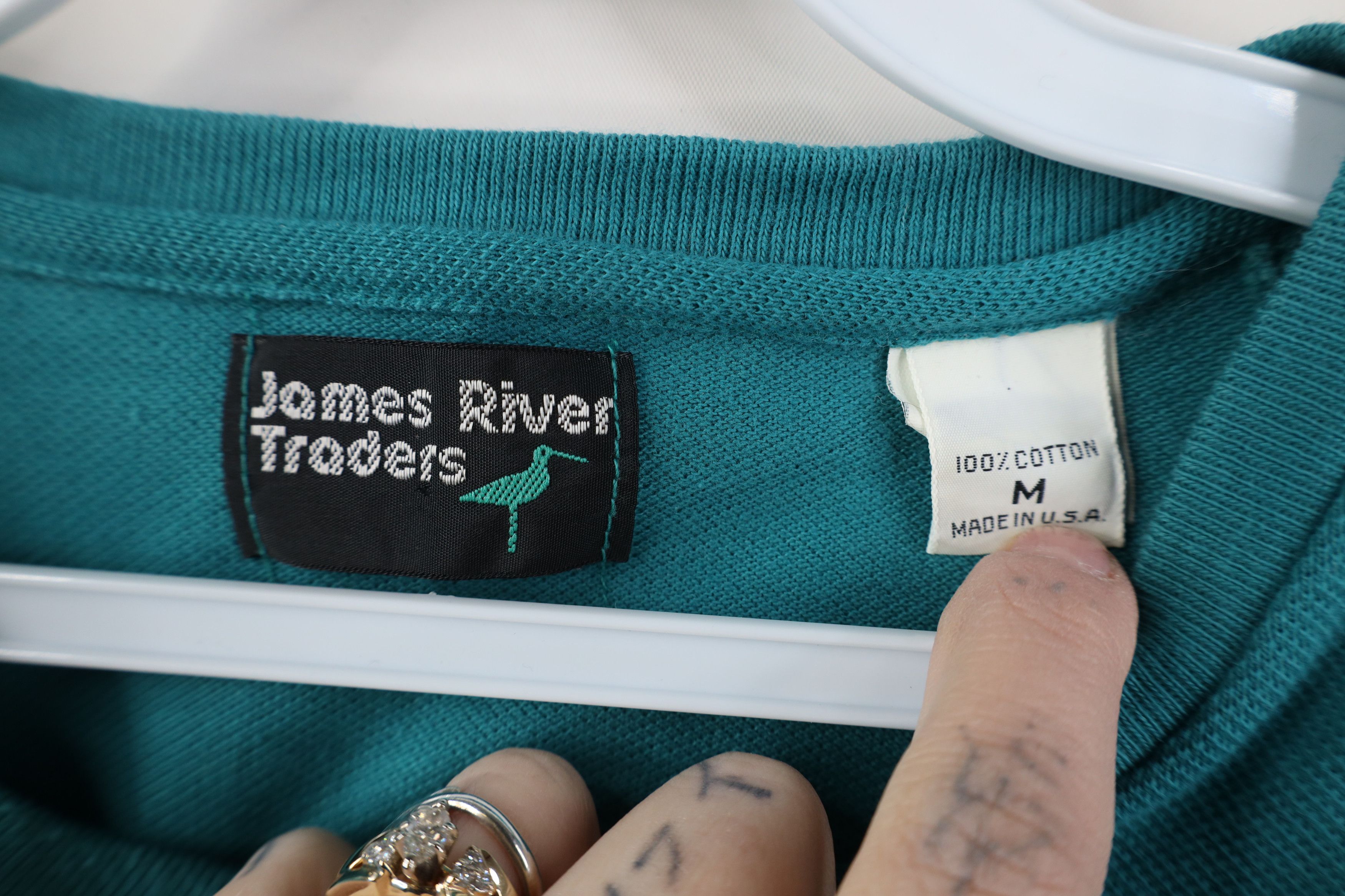 Vintage Vintage 90s Streetwear Short Sleeve Henley T-Shirt Teal USA Size US M / EU 48-50 / 2 - 7 Thumbnail