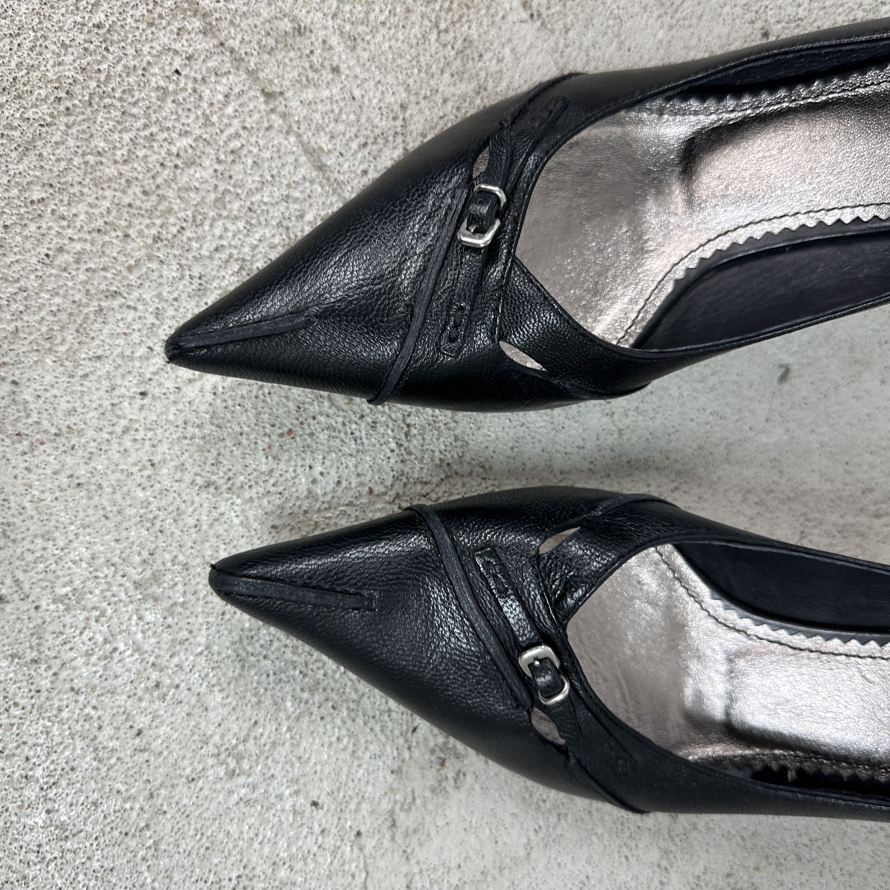 Vintage Vintage Avant Garde Opium Leather Y2K Buckled Heels Size US 10 / IT 40 - 7 Thumbnail