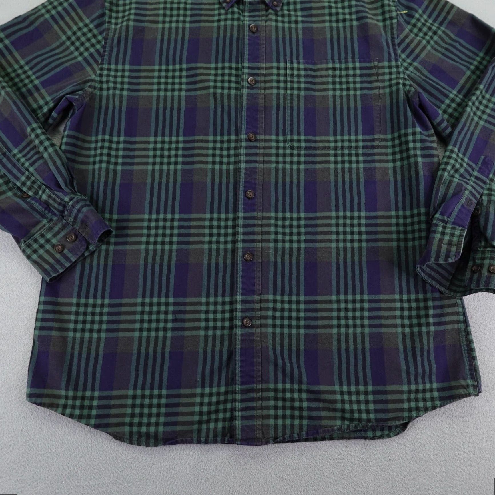 Orvis VINTAGE Orvis Shirt Mens Large Green Blue Plaid Button-Up Outdoor Casual Workwear 90s Mens L Green/Blue Size US L / EU 52-54 / 3 - 3 Thumbnail