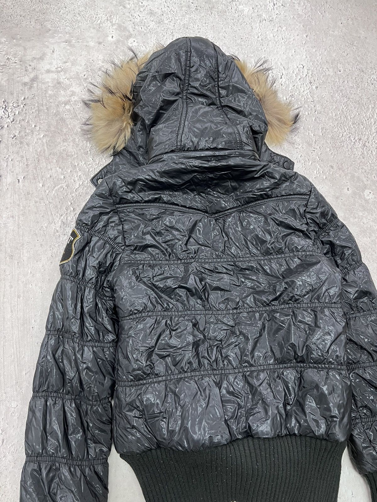 2000s Japanese Punk Grunge Fur HOODED Jacket opium style