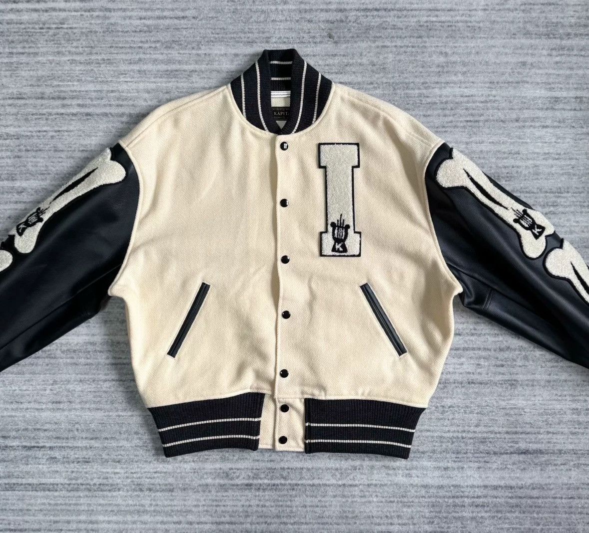 Kapital Kapital Leather Sleeve Skeleton Baseball Jacket Jacket Size US S / EU 44-46 / 1 - 3 Thumbnail