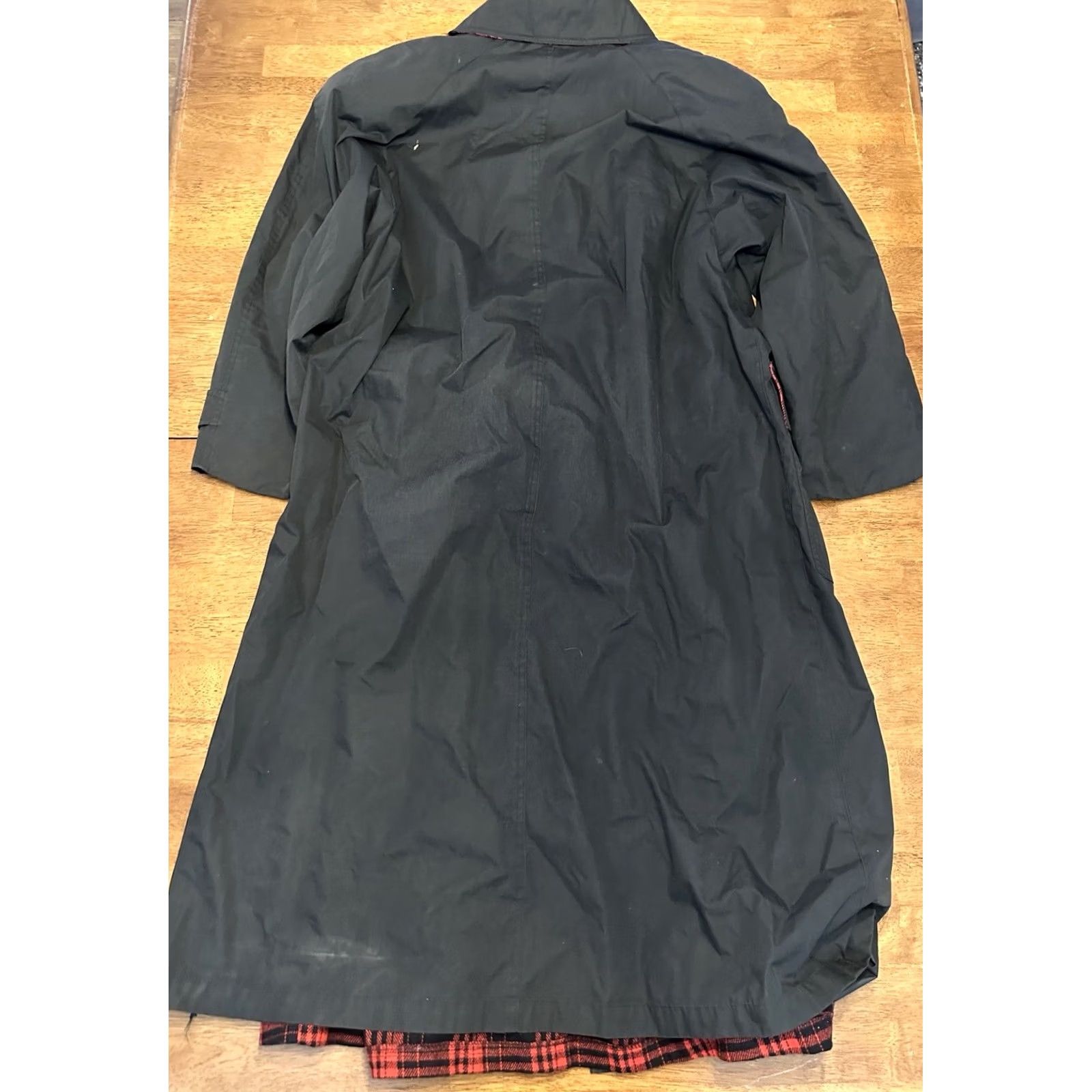 Saks Fifth Avenue VINTAGE Saks Fifth Avenue Trench Coat Women’s Flannel Lined XL Black 80s Workwear Jacket Size XL / US 12-14 / IT 48-50 - 2 Thumbnail