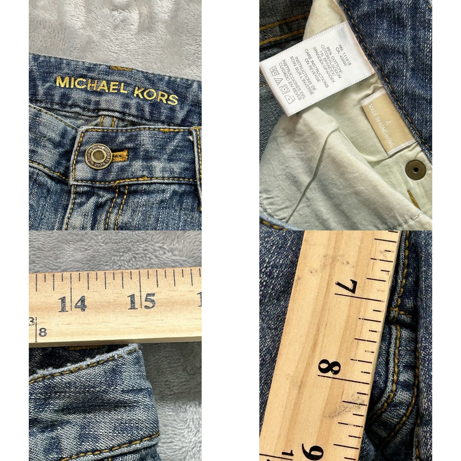 Michael Kors VINTAGE Michael Kors Jeans Women Sz 4 Blue Bootcut Western Biker Cowgirl Studded Boho 90s Hip Hop Punk Rock Motorcycle Jeans Womens Size 27" / US 4 / IT 40 - 8 Thumbnail