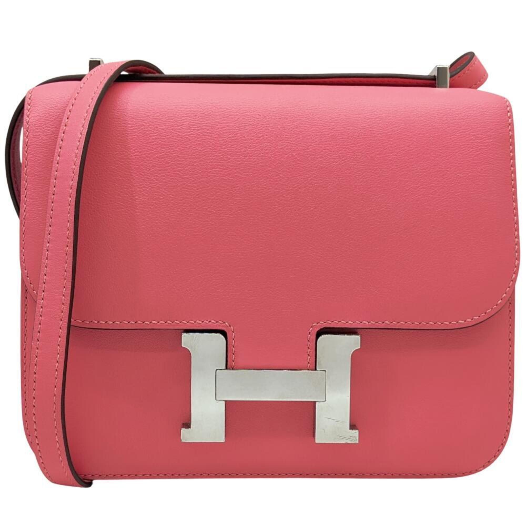 Hermes Constance Mini 18 Evercolor Rose Azalee A Stamp 2017 Production Shoulder Bag Leather Pink Ladies Men, Women's