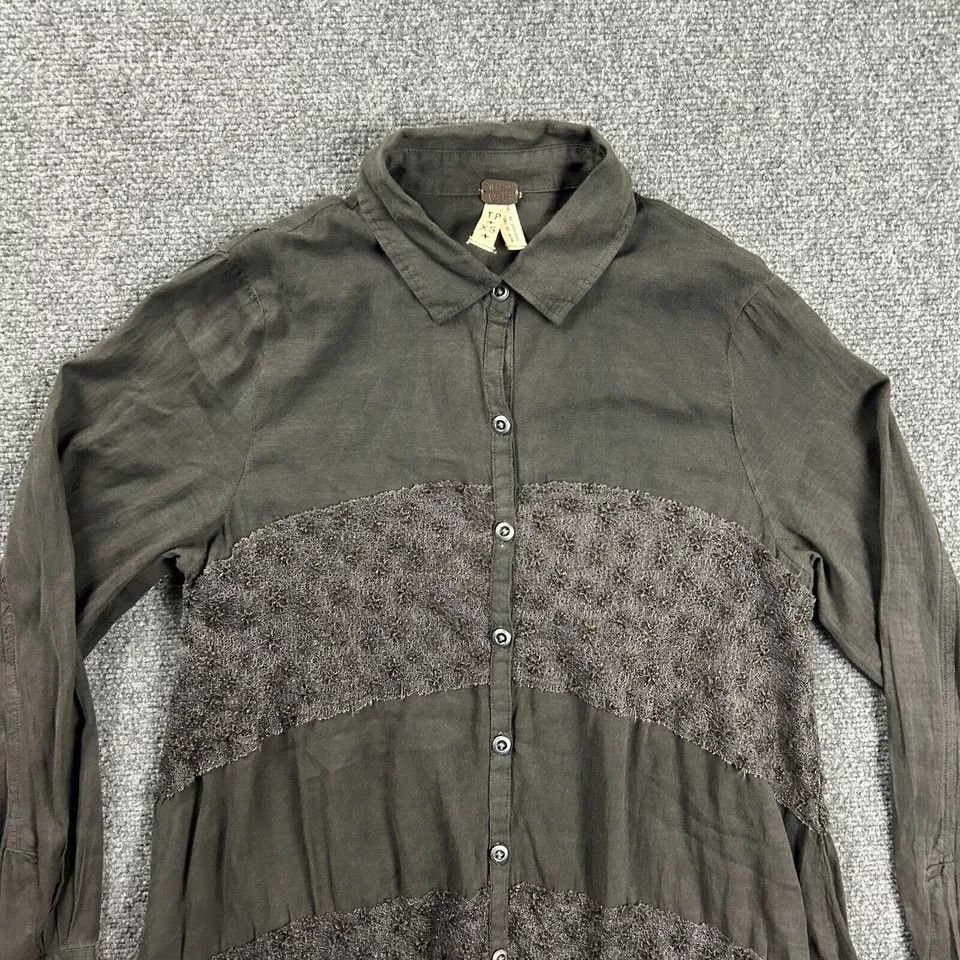 Other We The Free Top Womens XS Gray Button Up Long Sleeve Rayon Size XS / US 0-2 / IT 36-38 - 2 Thumbnail