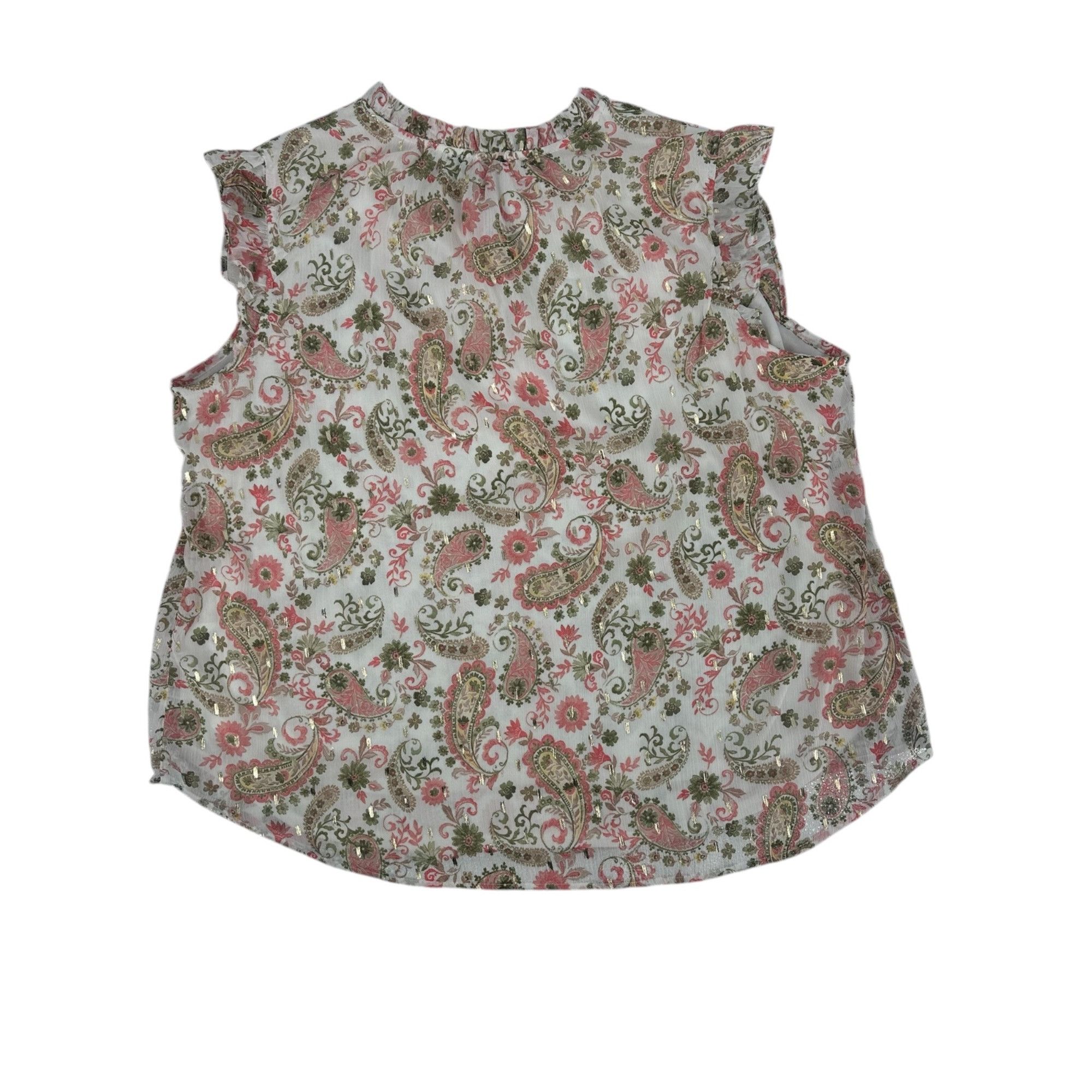 Other Tamara H Women Paisley Floral Blouse 2X Plus Gold Metallic T Size XXL / US 16-18 / IT 52-54 - 4 Thumbnail