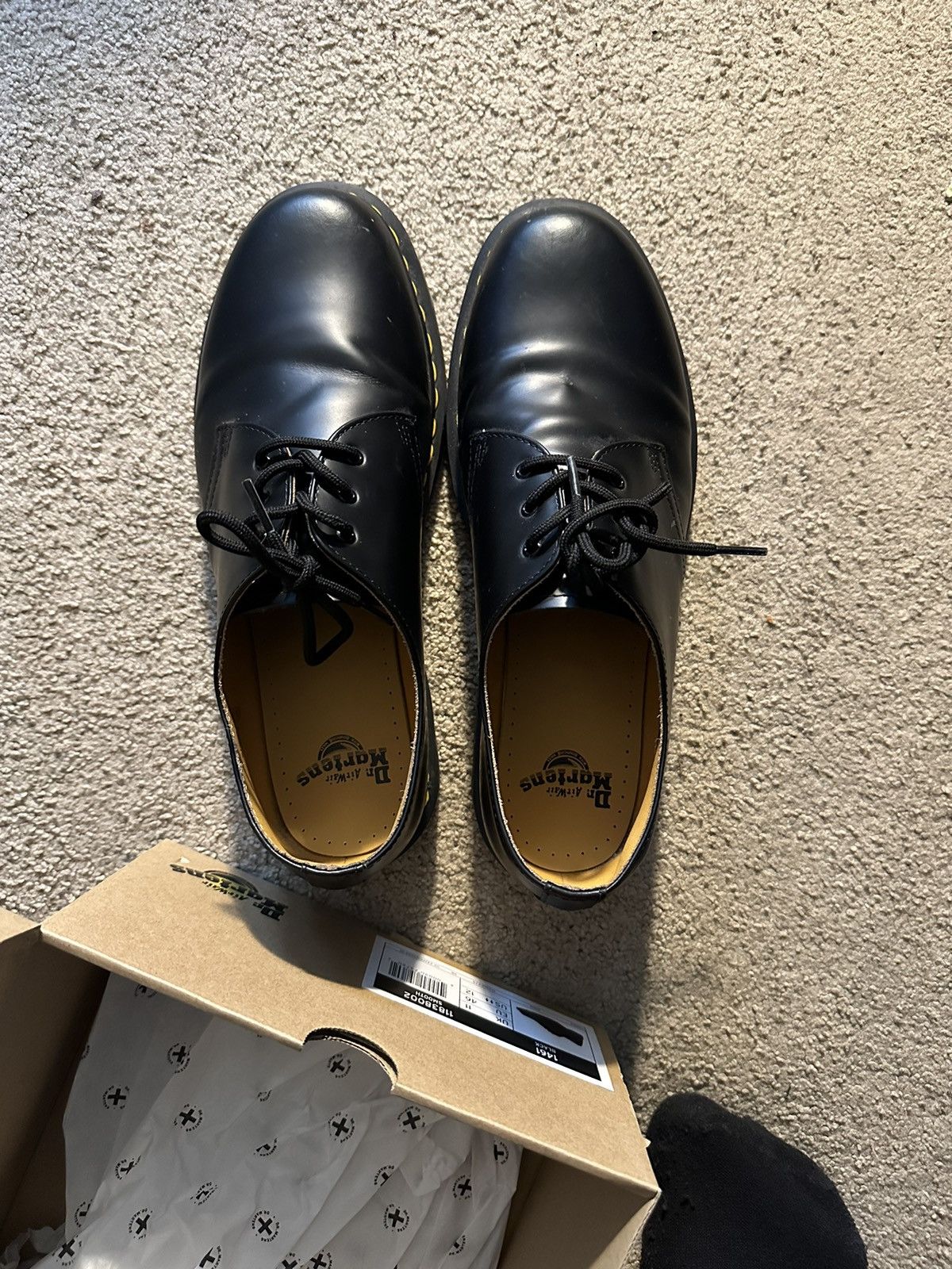 image of Designer Black Doc Marten Shoes, Men's (Size 12)