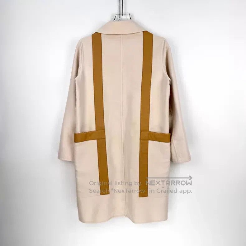 Hermes Hermes Beige Patchwork Design Cashmere Overcoat Size XS / US 0-2 / IT 36-38 - 4 Thumbnail