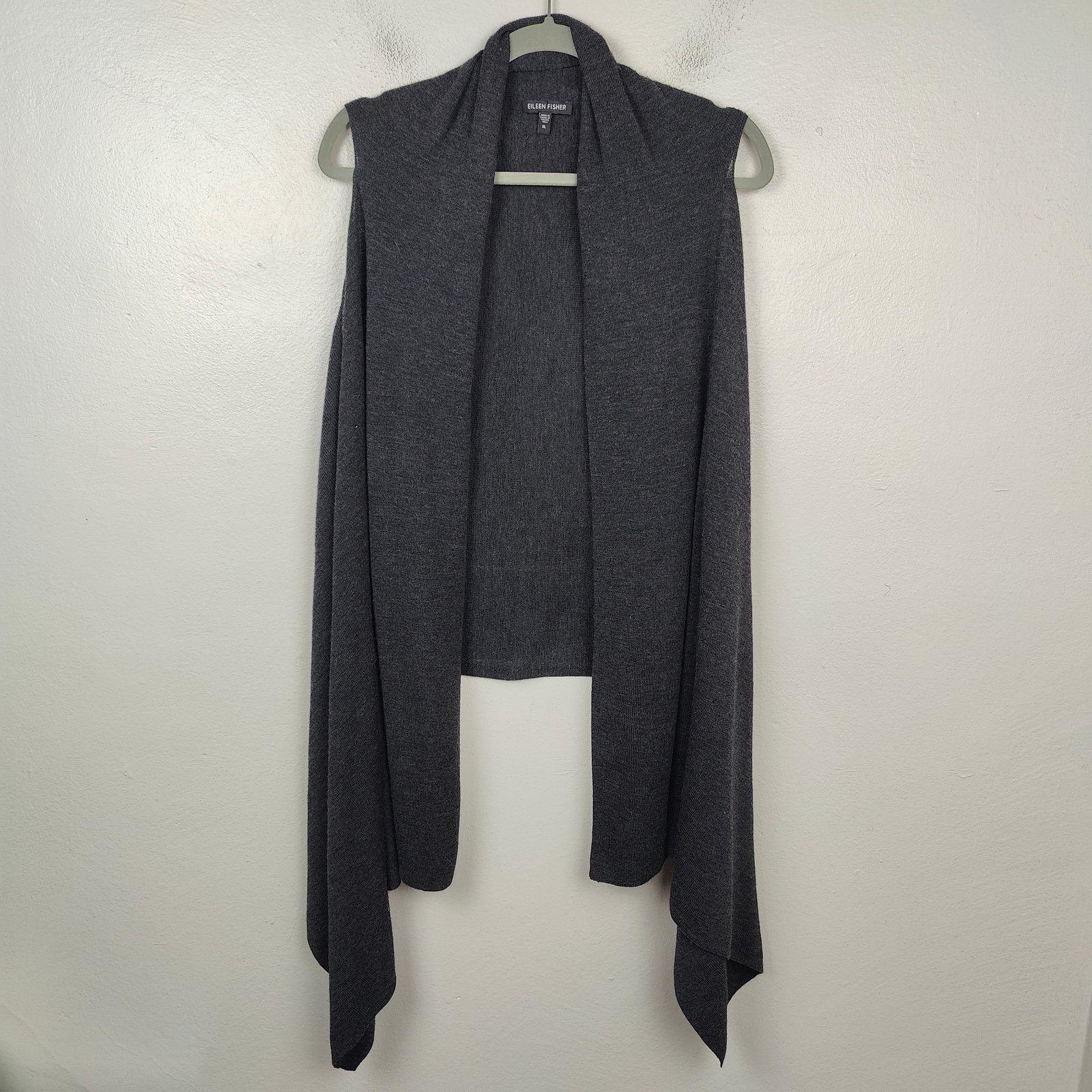 Eileen Fisher Eileen Fisher Open Cardigan Sweater Womens XL Gray Size XL / US 12-14 / IT 48-50 - 1 Thumbnail