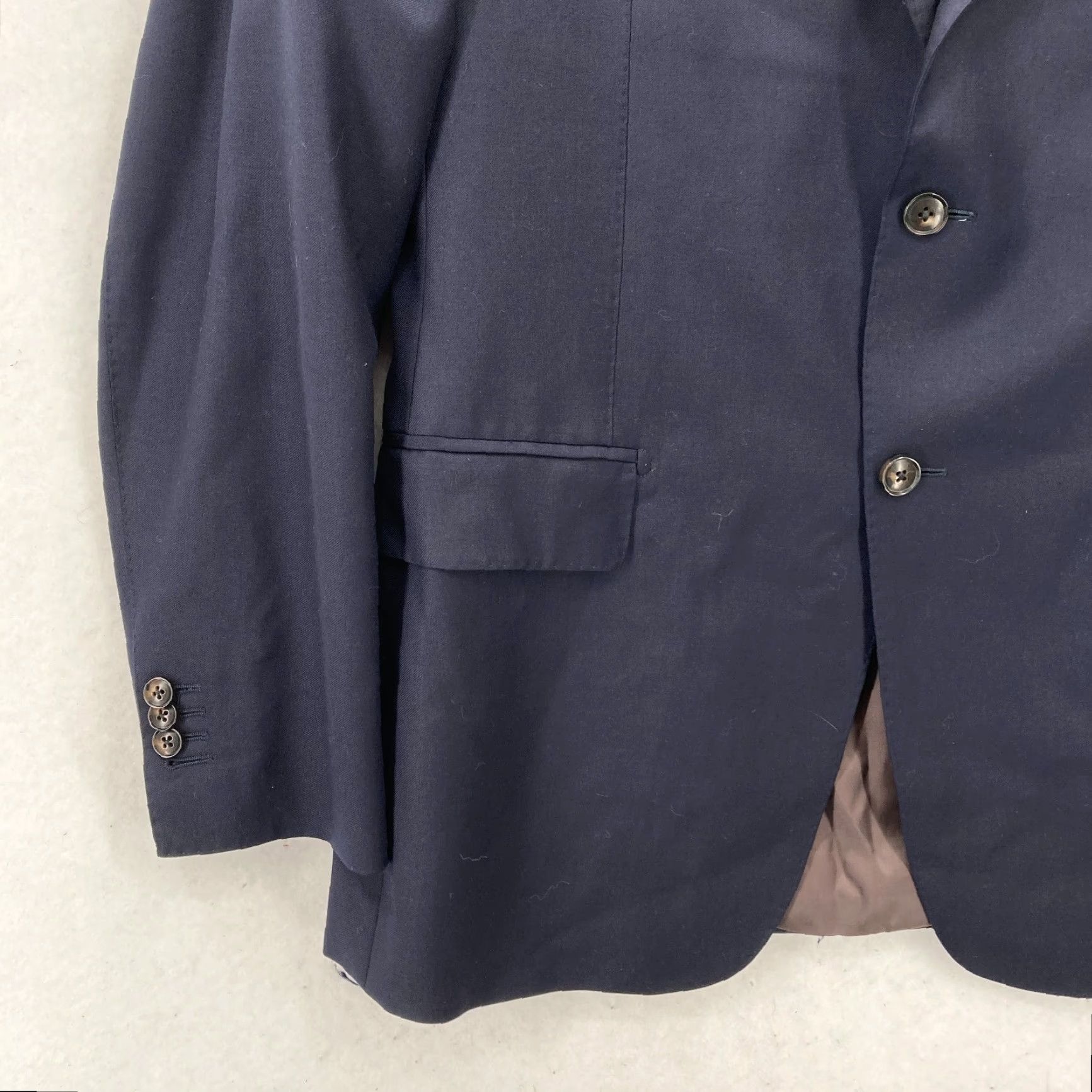 Suitsupply Suit Supply Napoli Single Breasted Blazer Jacket Mens 52 Navy Blue Wool Blazer Boss Suit 52 Navy Mens Wool Blazer Size 52R - 4 Thumbnail