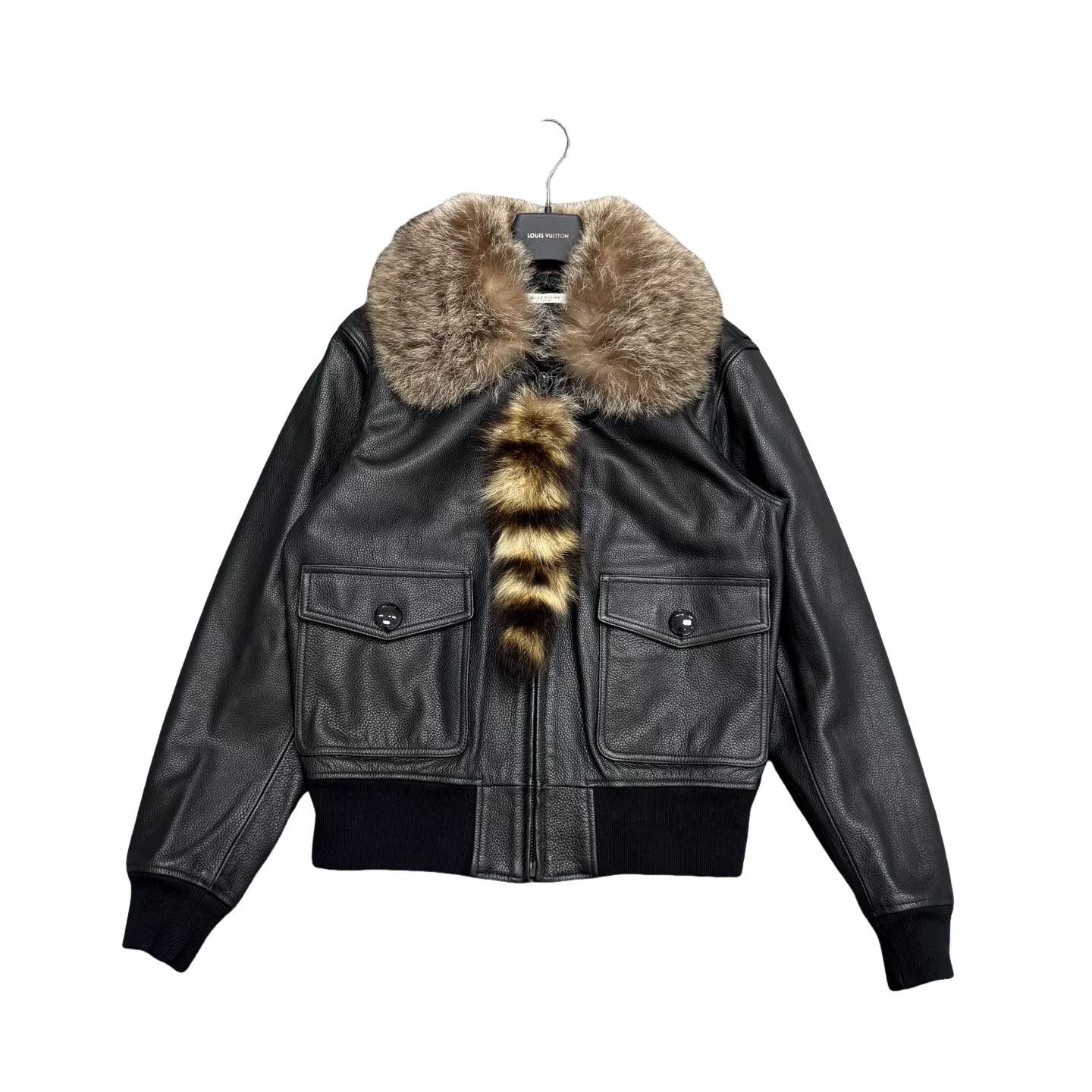 Givenchy Givenchy Raccoon Fur Trim Leather Jacket Size 48 Size US M / EU 48-50 / 2 - 1 Thumbnail
