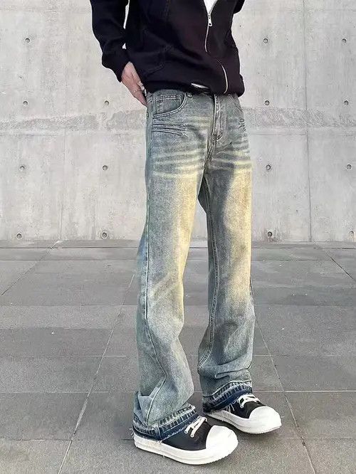 Other High Street Vintage Washed Straight Leg Micro Flare Jeans Size US 34 / EU 50 - 1 Thumbnail