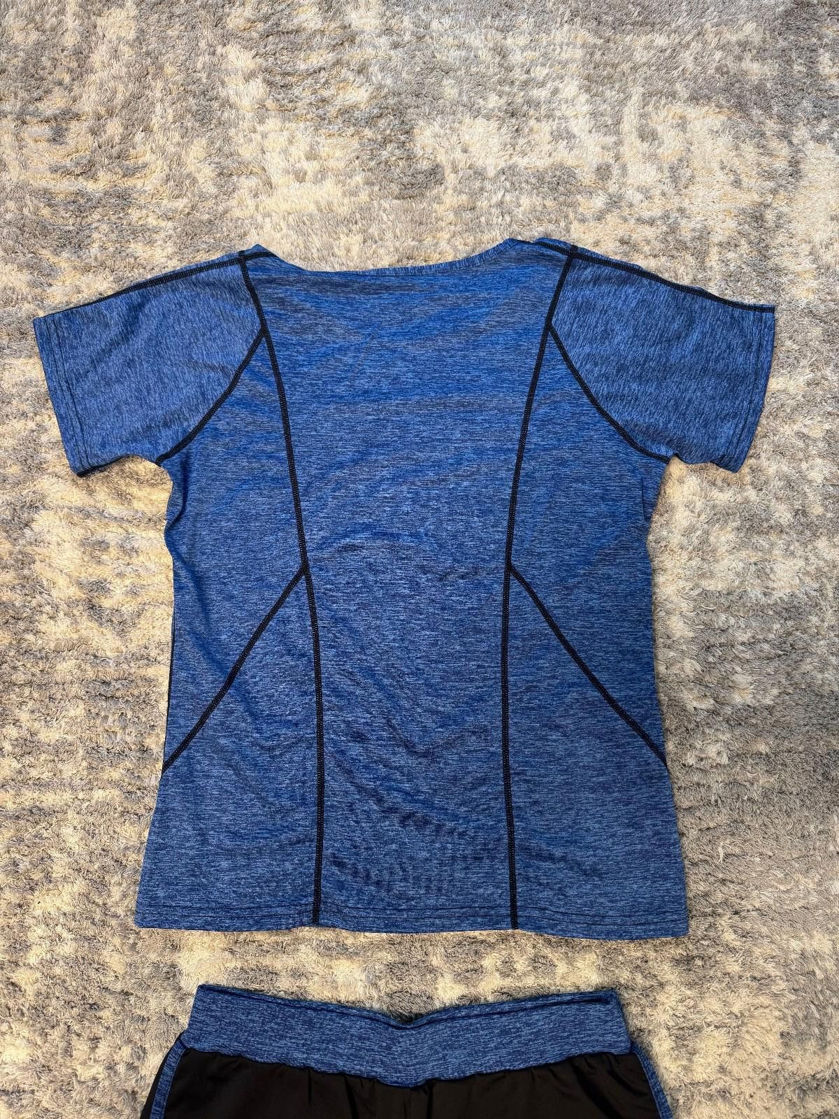 The Unbranded Brand Women’s 3 Pc Athletic Set Jacket T-Shirt Shorts Blue Black M Size M / US 6-8 / IT 42-44 - 6 Thumbnail