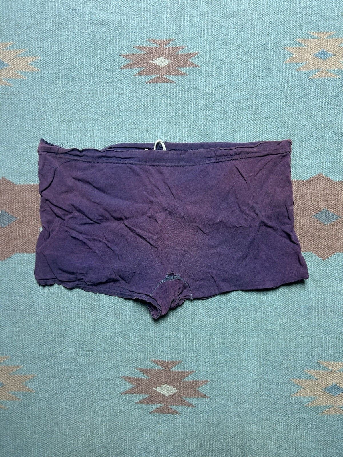Vintage Vtg 40s 50s swim shorts trunks rayon beach faded purple 35 Size US 34 / EU 50 - 8 Thumbnail