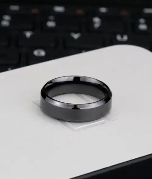 Designer Black Stainless Steel Weeding Ring Size ONE SIZE - 3 Thumbnail