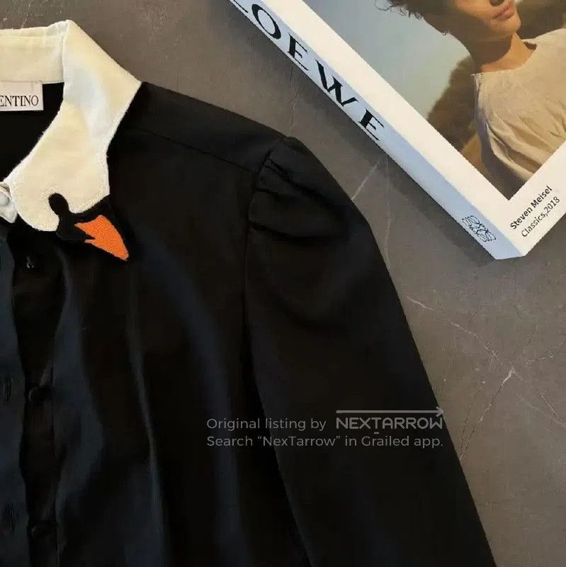 Valentino Valentino Black Cotton Blend Women's Shirt . Size XXS / US 00 / IT 34 - 4 Thumbnail
