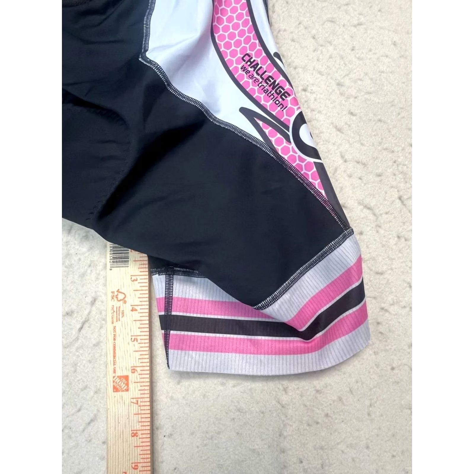 Pinko C4 Sports Padded Cycling Shorts Women Pink Black Stretch Size Large Regular Inseam 10 in Athletic Activewear Shorts Size 36" / US 14 / IT 50 - 3 Thumbnail