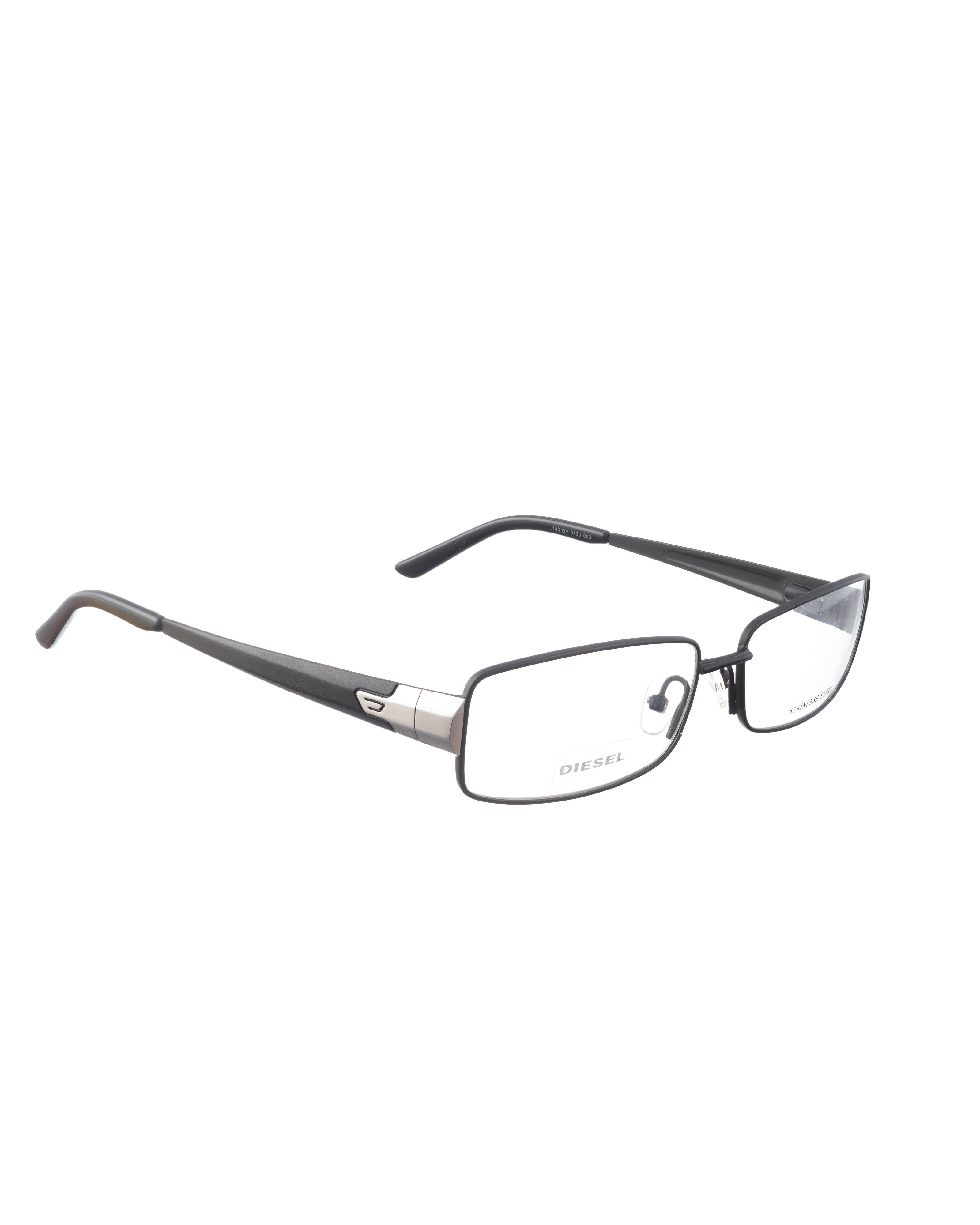 Diesel Diesel 00s Black Matte Rectangular Glasses & Silver Details Size ONE SIZE - 1 Thumbnail