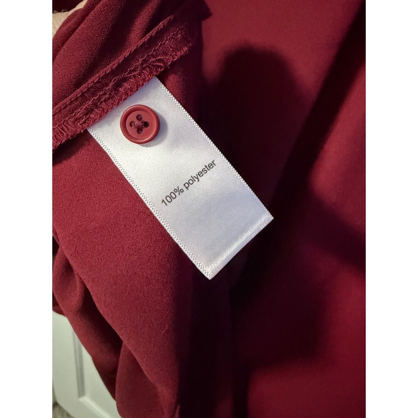Other Maurices Blouse Womens Large Burgundy V-Neck Long Sleeve Size L / US 10 / IT 46 - 4 Thumbnail