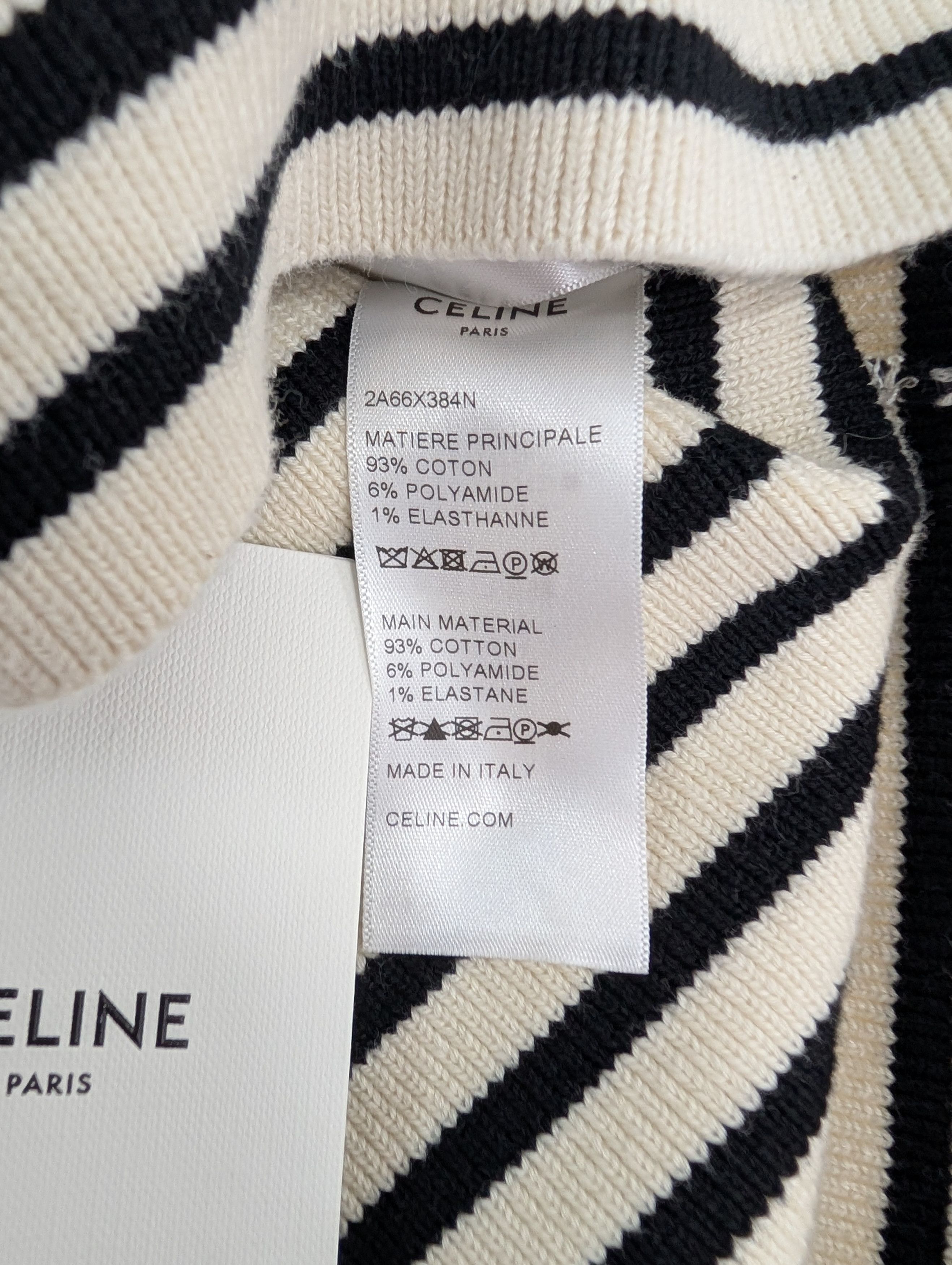 Celine V-Neck Striped Knitted Top With Logo Buttons On Shoulders Size M / US 6-8 / IT 42-44 - 8 Thumbnail