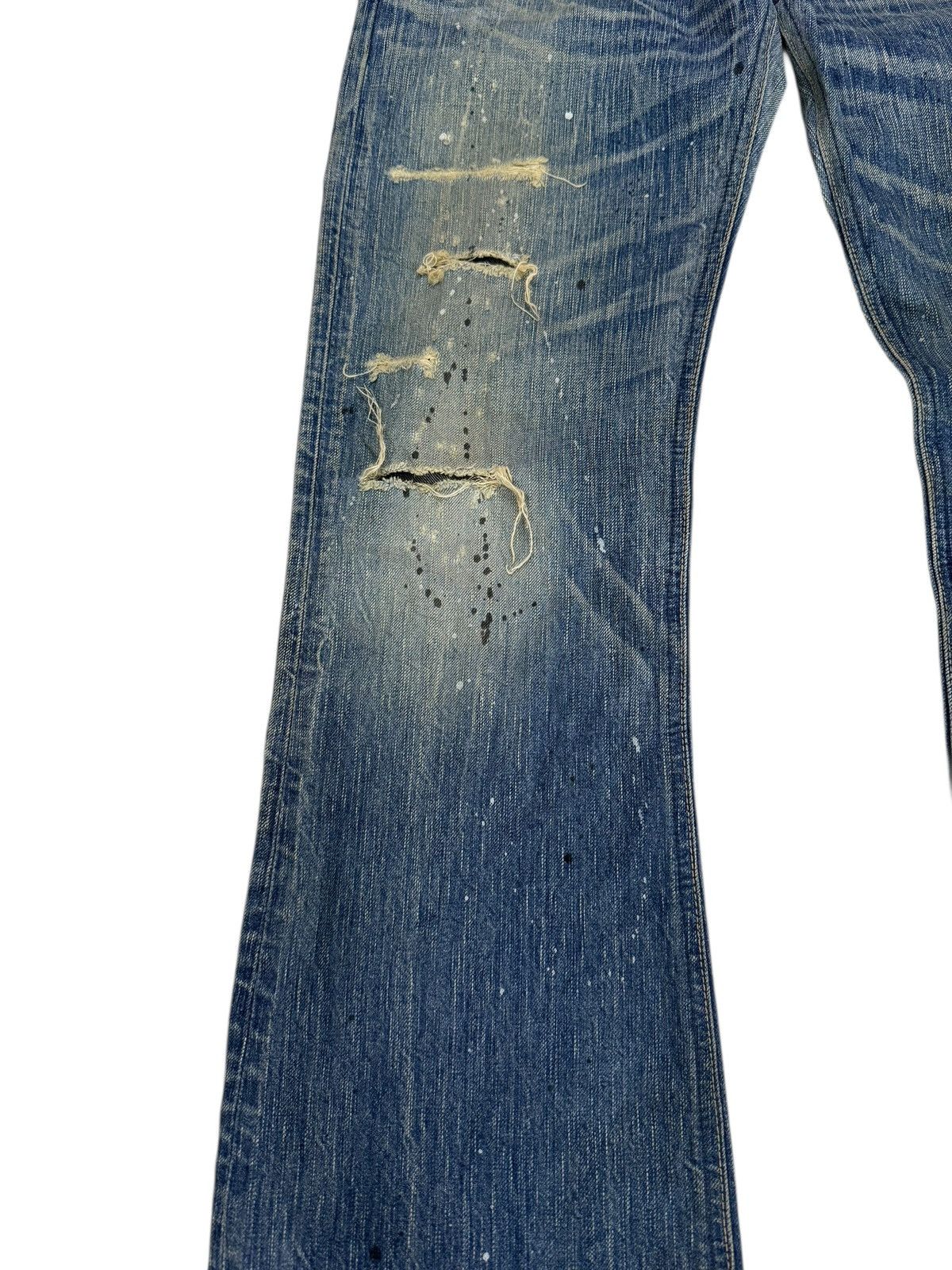 If Six Was Nine Flared Jeans Edwin 503 Blue Trip Clawmark Distressed Sick Size US 31 - 4 Thumbnail