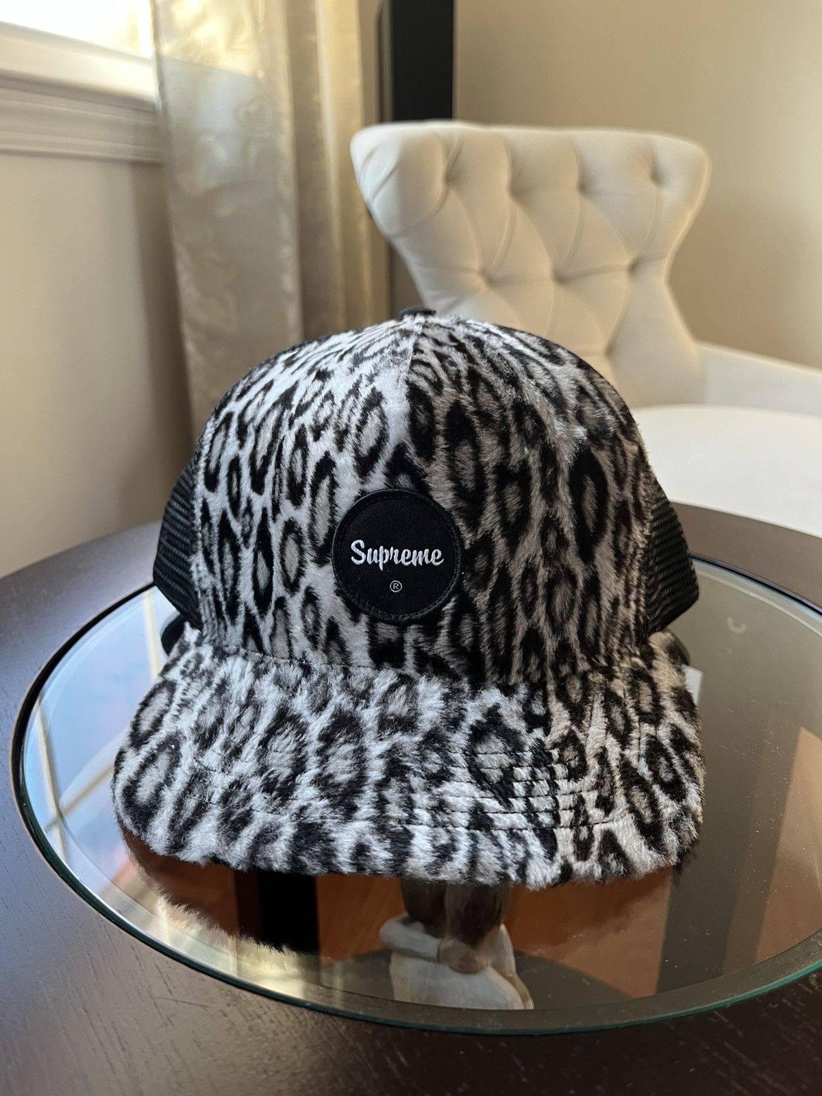 Supreme Supreme SS20 Leopard Mesh Back 5-Panel Hat Black Size ONE SIZE - 1 Thumbnail