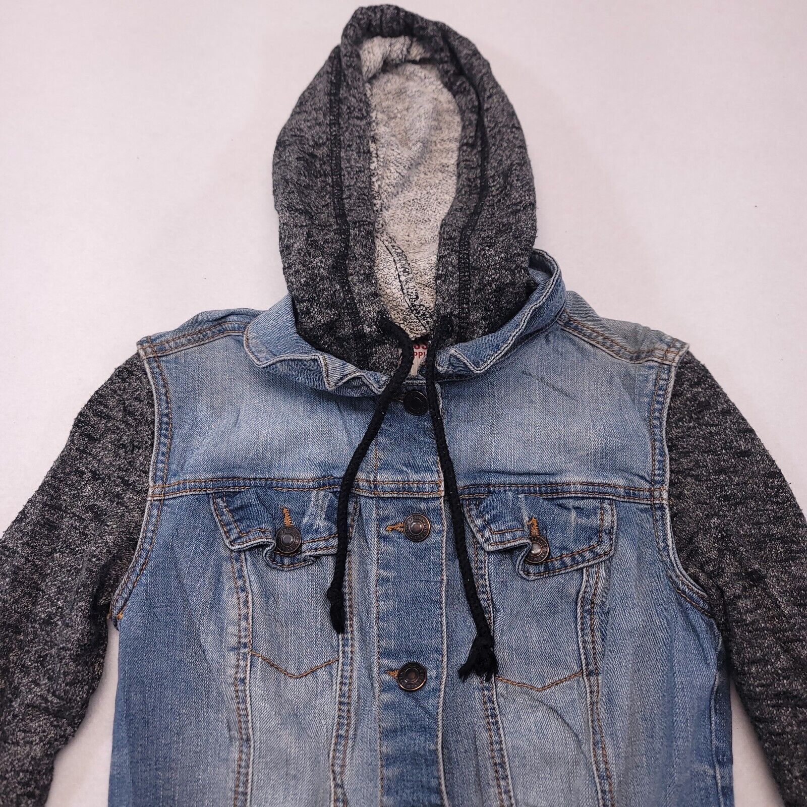 Mossimo Mossimo Supply Co Button Up Denim Hoodie Womens Size XS Gray Size XS / US 0-2 / IT 36-38 - 2 Thumbnail