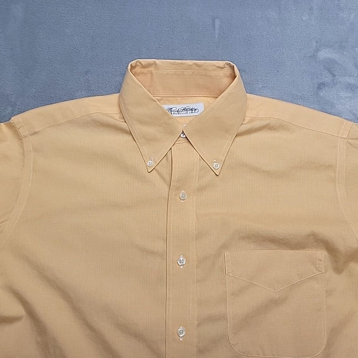 Brooks Brothers Brooks Brothers Shirt 15.5 Orange Micro Check Long Sleeve Cotton Non-Iron Dress Shirt Mens Medium Orange Check Micro 15.5 Button-Up Size 42R - 3 Thumbnail
