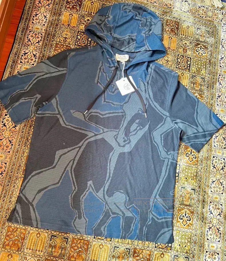 Hermes Hermes Hooded short-sleeved shirt Size US M / EU 48-50 / 2 - 6 Thumbnail