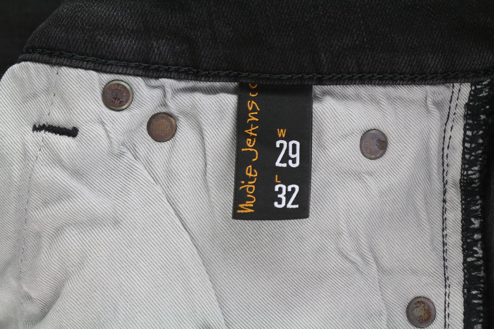 Nudie Jeans SKINNY LIN USED BLACK W29/L32 Organic Cotton Jeans 80430 Size US 29 - 6 Thumbnail