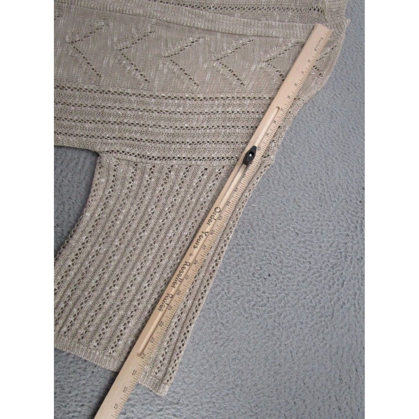 Vintage Maurices Women's Cardigan Shawl Open Front Knit Sweater 2XL Beige NEW Size XXL / US 16-18 / IT 52-54 - 7 Thumbnail