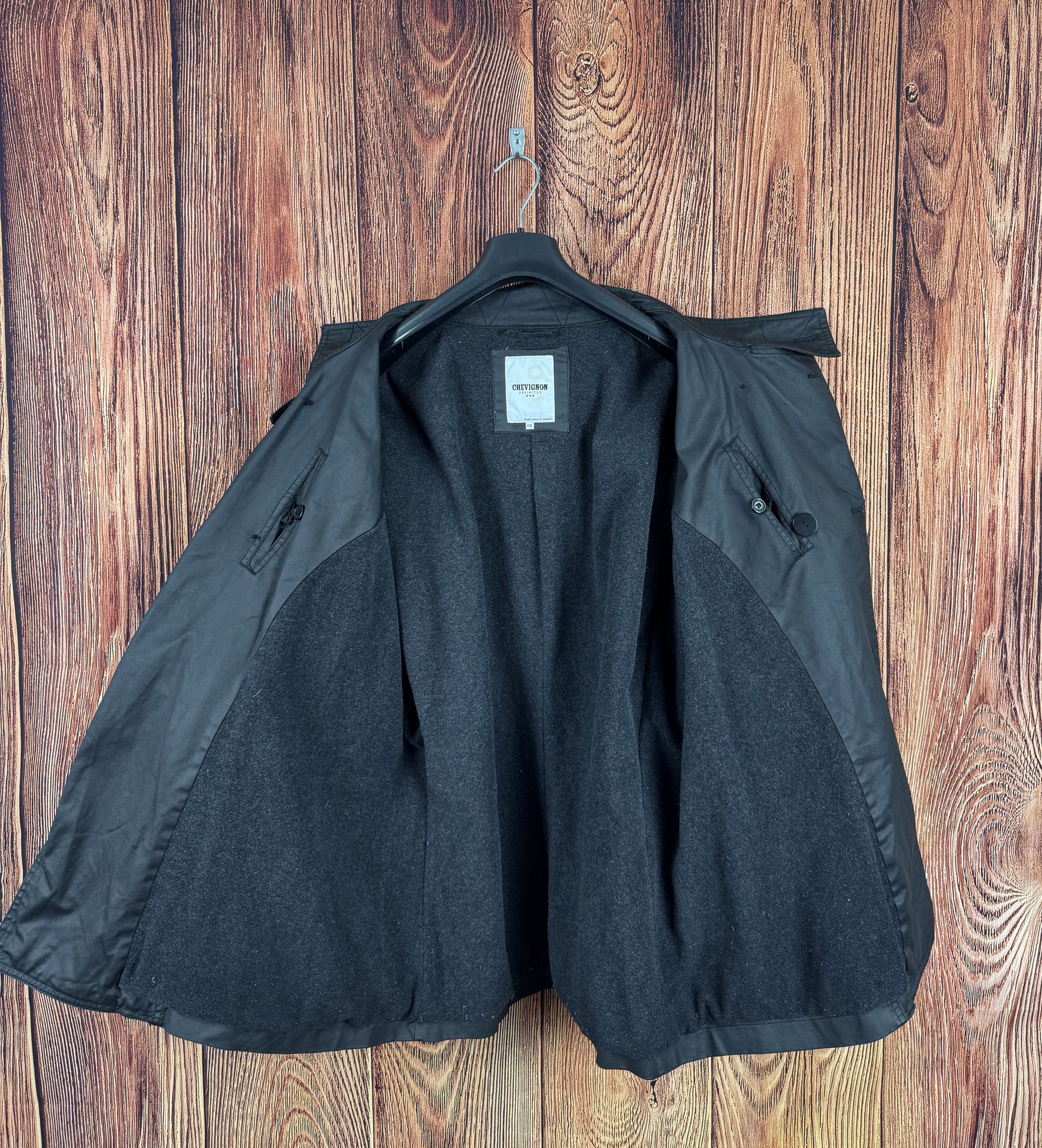 Chevignon CHEVIGNON Unlimited Double Breasted Black Coat Jacket Size US XXL / EU 58 / 5 - 7 Thumbnail