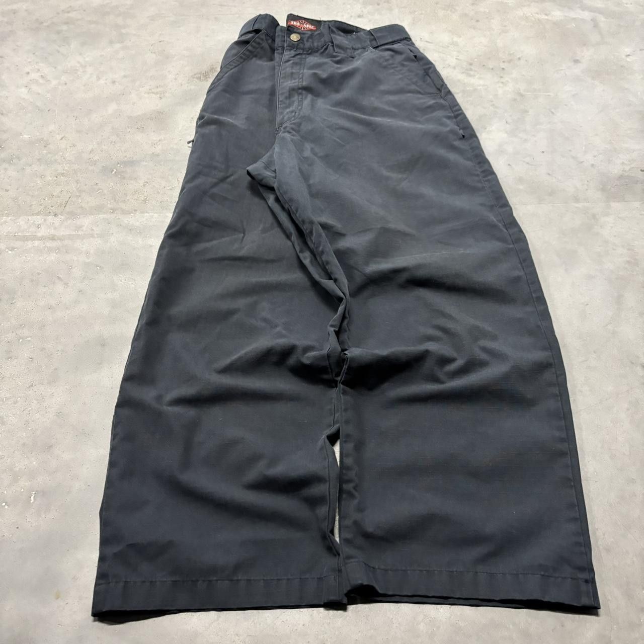Japanese Brand × Vintage Crazy Vintage Y2K/2000s Baggy Faded Black Streetwear Workwear Skater Style Pants! Size US 33 - 3 Thumbnail