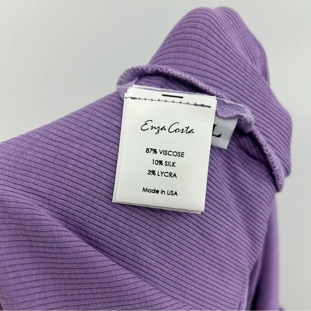 Enza Costa ENZA COSTA KEYHOLE HALTER BODYSUIT IN DARK LAVENDER Size L / US 10 / IT 46 - 3 Thumbnail